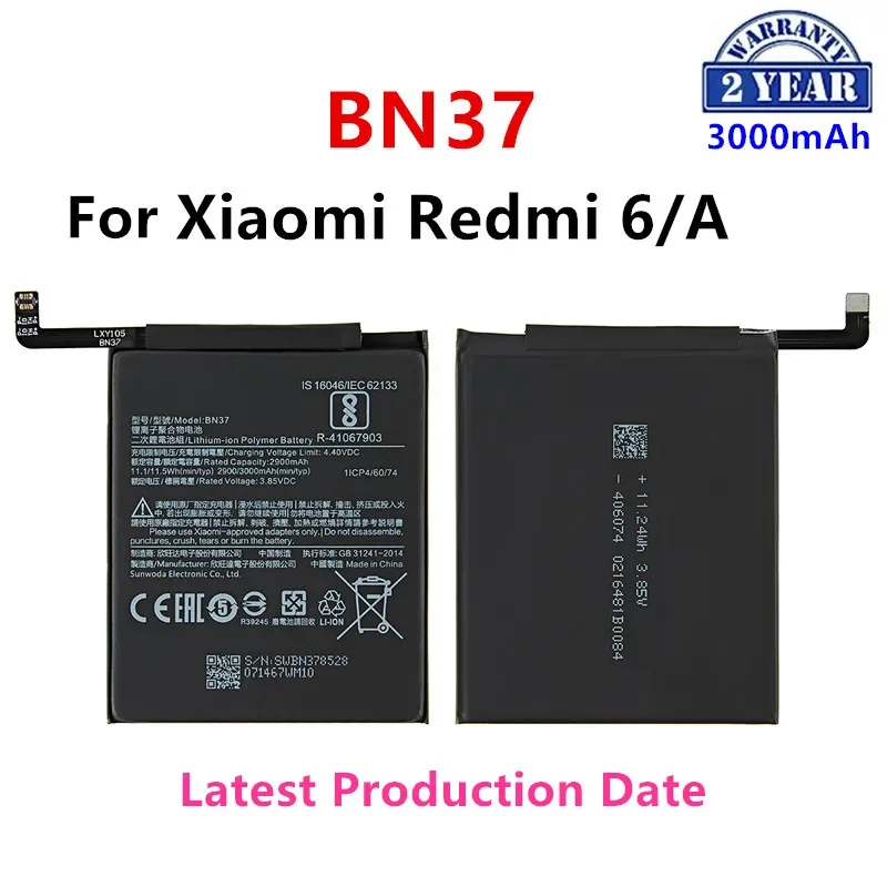100% Orginal BN37 3000mAh Battery For Xiaomi Redmi 6 Redmi6 Redmi 6A BN37 High Quality Phone Replacement Batteries
100% Orginal BN37 3000mAh Battery For Xiaomi Redmi 6 Redmi6 Redmi 6A BN37 High Quality Phone Replacement Batteries