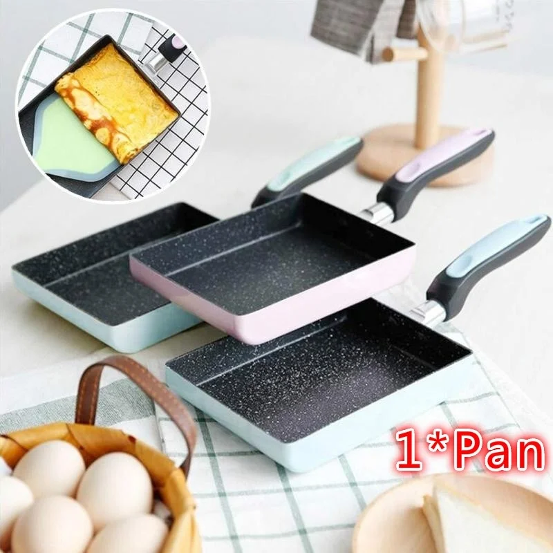 

Japanese-style Jade Frying Pan Fried Eggs Square Non-stick Flat-bottomed Smokeless Cooker Induction Gas Universal