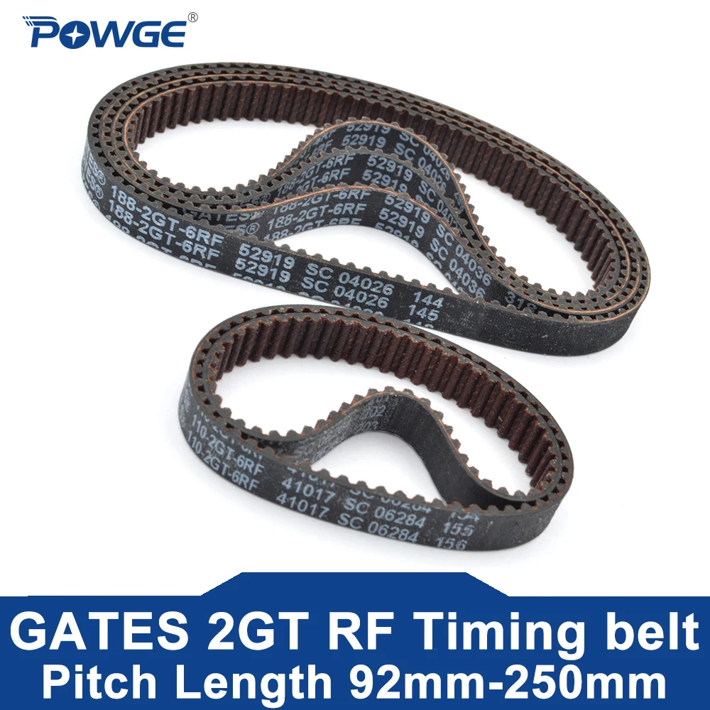 

GATES GRIP GT 2GT RF Timing Belt Lp=92 110 114 116 120 122 126 128 130 158 160 168 172 184 188 200 202 204 220 250 Width 6mm