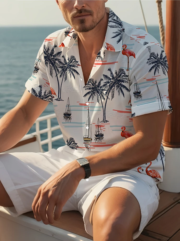 Мужская летняя рубашка в европейском и американском стиле для отпуска, Повседневная Свободная рубашка с короткими рукавами, пуговицами и принтом, гавайский игровой стиль
Мужская летняя рубашка в европейском и американском стиле для отпуска, Повседневная Свободная рубашка с короткими рукавами, пуговицами и принтом, гавайский игровой стиль