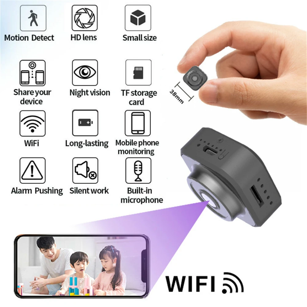 

Mini Camera WiFi HD 1080P Wireless Camera Motion Detection Home Security Nanny P2P Camera DVR Rechargeable Battery Camera