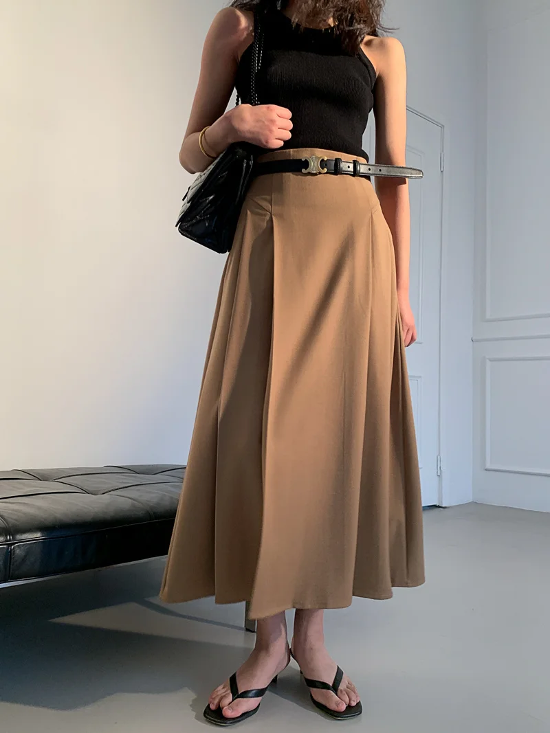 Минималистичная французская юбка PIAOIN, роскошный дизайн в стиле пэчворк, трапециевидная юбка средней длины для женщин на весну/лето, 2023, выглядит стройнее 
Минималистичная французская юбка PIAOIN, роскошный дизайн в стиле пэчворк, трапециевидная юбка средней длины для женщин на весну/лето, 2023, выглядит стройнее