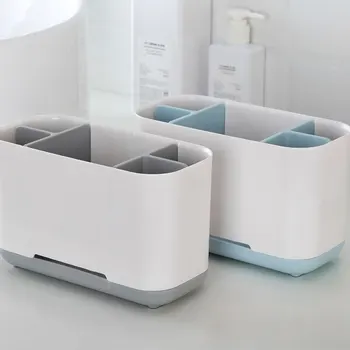창의적인 홈 데스크탑 보관함, 욕실 마감 그리드 보관함, 플라스틱 칫솔 랙, 세면대 보관함 상품 이미지