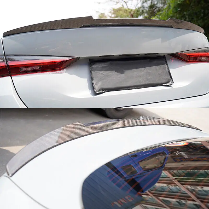 Rear Tail Wings For 2021-2024 BMW G26 430i Gran Coupe i4 M4 Style Highkick Trunk Spoiler Carbon Fiber Look Magickit Rear Tail Wings For 2021-2024 BMW G26 430i Gran Coupe i4 M4 Style Highkick Trunk Spoiler Carbon Fiber Look Magickit