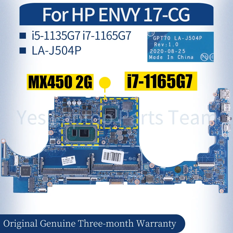 LA-J504P For HP ENVY 17-CG Laptop Mainboard M15202-601 M15201-601 M23418-601 M23417-601 i5-1135G7 i7-1165G7 Notebook Motherboard
LA-J504P For HP ENVY 17-CG Laptop Mainboard M15202-601 M15201-601 M23418-601 M23417-601 i5-1135G7 i7-1165G7 Notebook Motherboard