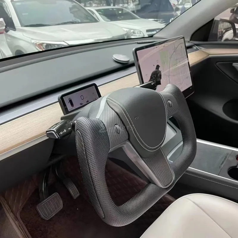Embers White Model 3 YOKE Steering Wheel Black Alcantara Real Carbon Fiber Suede Without Heat For Tesla Model 3 Y Accessories
Embers White Model 3 YOKE Steering Wheel Black Alcantara Real Carbon Fiber Suede Without Heat For Tesla Model 3 Y Accessories