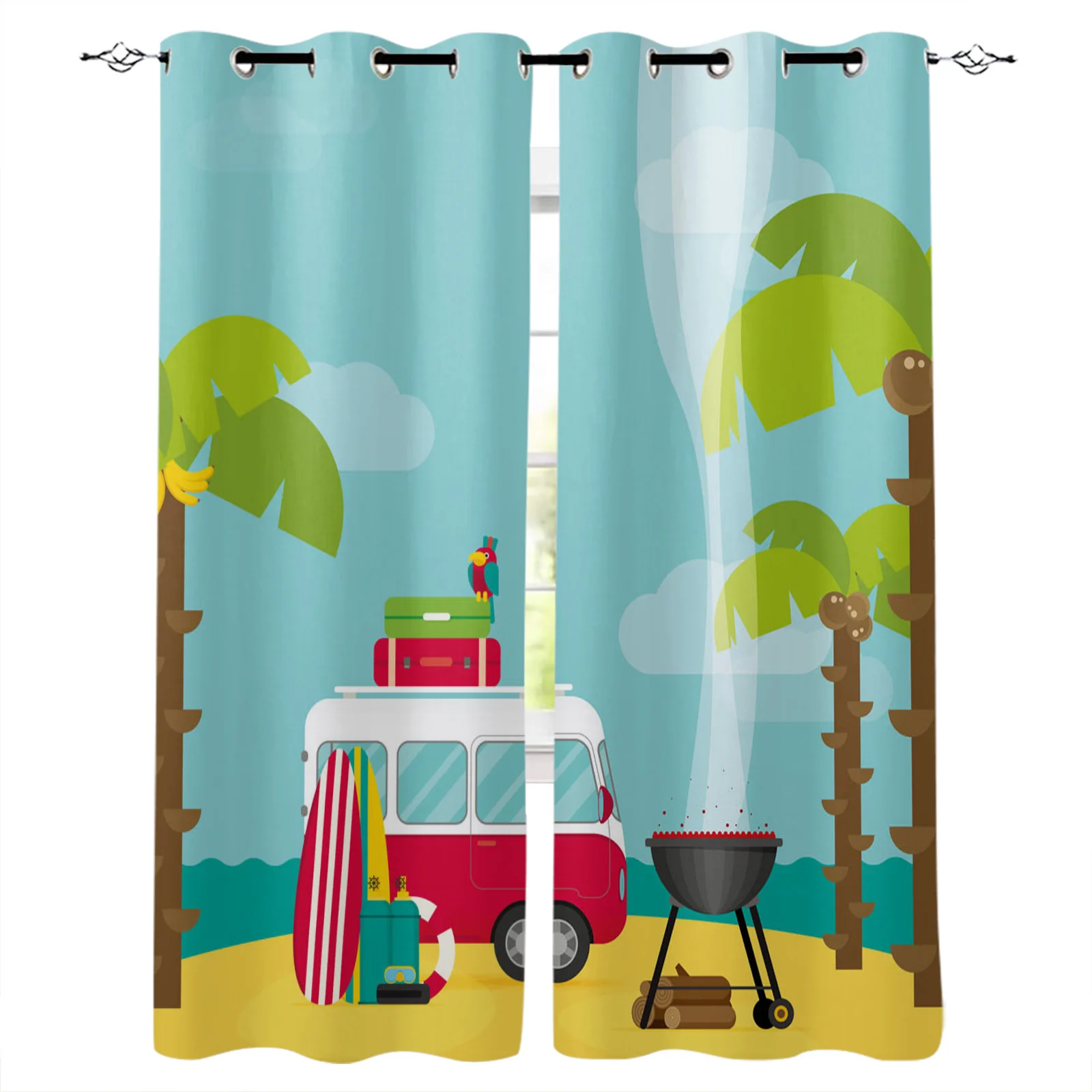 Camping Car Beach Cartoon Trees Sea Blackout Curtains Window Curtains for Bedroom Living Room Decor Window Treatments
Camping Car Beach Cartoon Trees Sea Blackout Curtains Window Curtains for Bedroom Living Room Decor Window Treatments