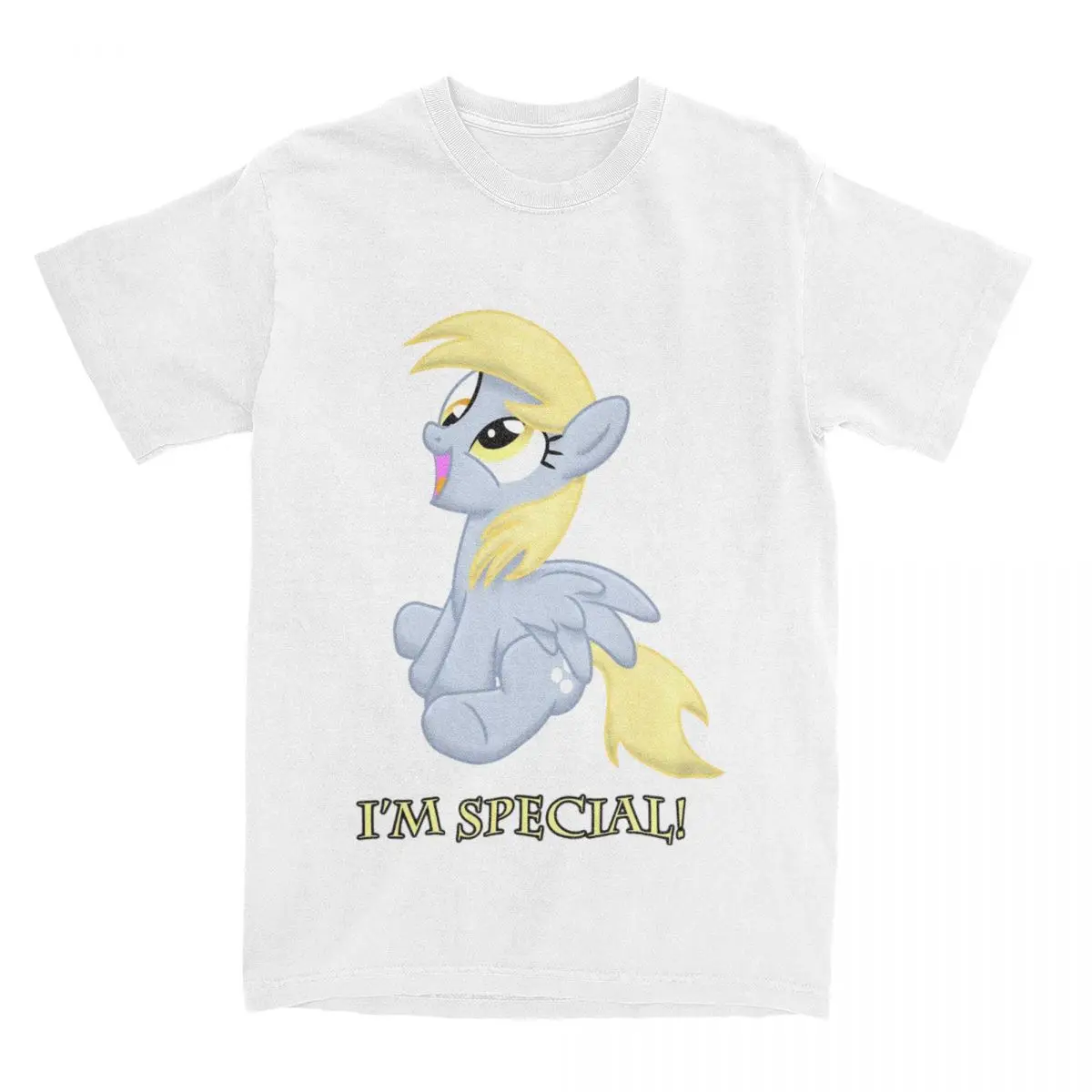 Hooves Derpy I'm Special, футболка, аксессуары для мужчин и женщин, повседневные футболки из чистого хлопка, одежда с коротким рукавом, подарок на день рождения
Hooves Derpy I'm Special, футболка, аксессуары для мужчин и женщин, повседневные футболки из чистого хлопка, одежда с коротким рукавом, подарок на день рождения