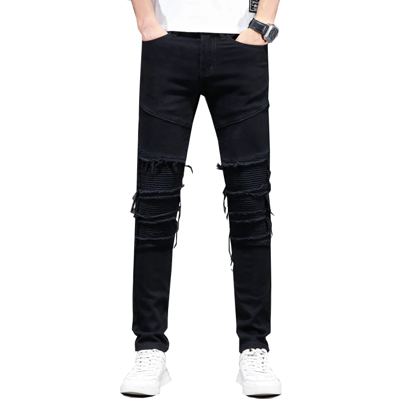 Men's Ripped Jeans Black Stretch Slim Skinny Fit Pleated Designer Distressed Hip Hop Frayed Moto&Biker Jeans Boys Denim Pants
Men's Ripped Jeans Black Stretch Slim Skinny Fit Pleated Designer Distressed Hip Hop Frayed Moto&Biker Jeans Boys Denim Pants