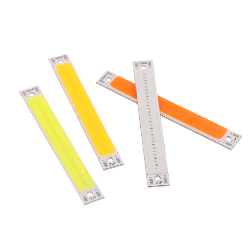 

1PC 3V-4V DC 60mm 8mm LED COB Strip 1W 3W Warm Cold White Blue Red COB LED Light Source For DIY Bicycle Work Lamp