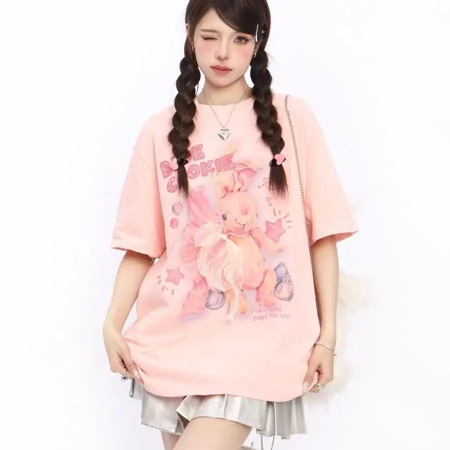 Korean retro personalized graffiti printed T shirt summer y2k niche pink ladies sweet Harajuku simple half sleeved tops
Korean retro personalized graffiti printed T shirt summer y2k niche pink ladies sweet Harajuku simple half sleeved tops