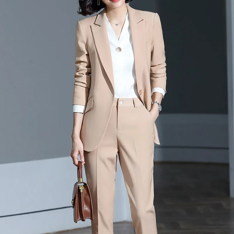 Autumn Winter 2023 New Single-button Pocket Blazer Jacket Casual Trousers Two-piece Elegant Women's Trousers Suit Office Suit
Autumn Winter 2023 New Single-button Pocket Blazer Jacket Casual Trousers Two-piece Elegant Women's Trousers Suit Office Suit