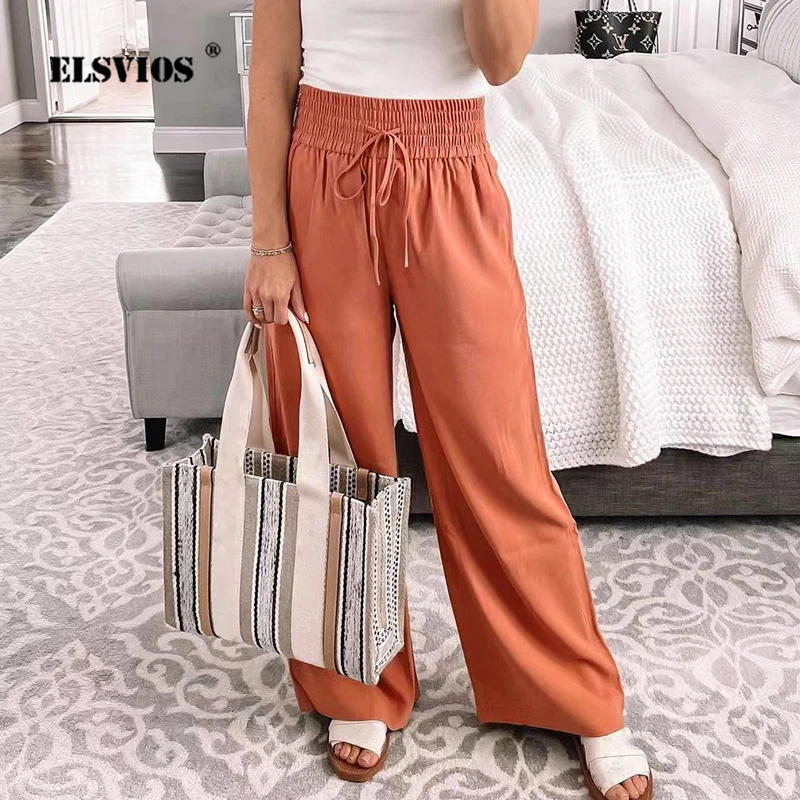 Summer New Casual Solid Color Mid Waist Women's Loose Long Pants Fashion Home Lace-up Wide-leg Straight Trousers Elegant Female
Summer New Casual Solid Color Mid Waist Women's Loose Long Pants Fashion Home Lace-up Wide-leg Straight Trousers Elegant Female