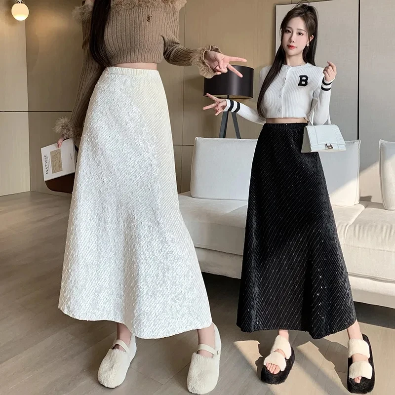 2024 New Winter Korean Slim High Waist Skirt For Women Clothing Spring Autumn Skirts Sequin Embroidered Velvet Wrap Skirt 171
2024 New Winter Korean Slim High Waist Skirt For Women Clothing Spring Autumn Skirts Sequin Embroidered Velvet Wrap Skirt 171