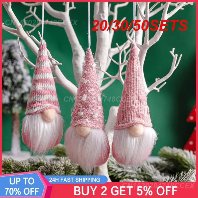 

20/30/50SETS New Christmas Decorations Knitted Small Pendant Christmas Tree Pendant Forest Old Man Faceless Doll Kids Christmas