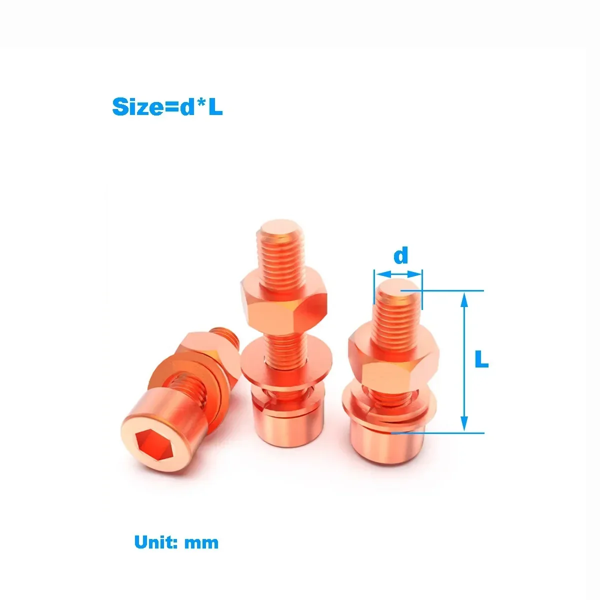Purple Copper / Red Copper Hexagon Socket Screws And Bolts / Conductive Hexagon Socket Screws And Nuts Combination 
Purple Copper / Red Copper Hexagon Socket Screws And Bolts / Conductive Hexagon Socket Screws And Nuts Combination
