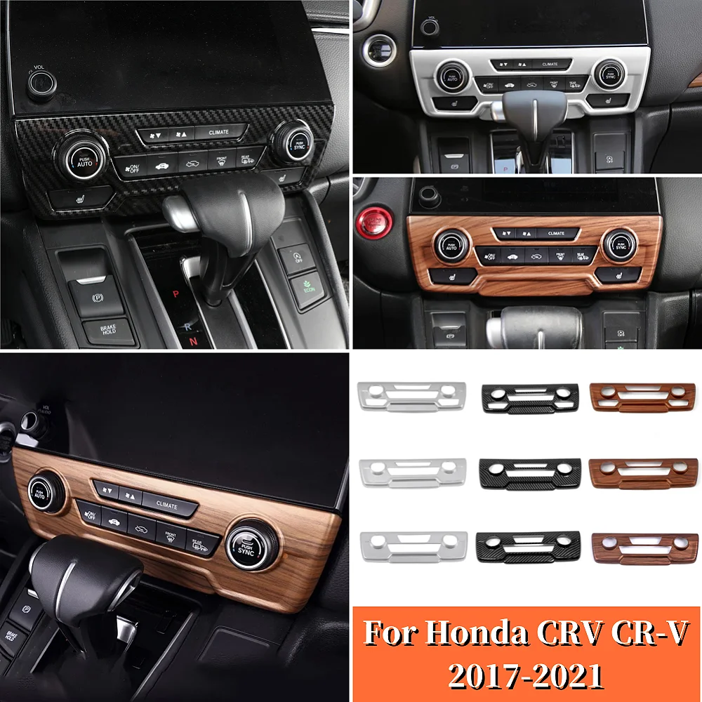 

For Honda CRV CR-V 2017 2018 2019 2020 2021 ABS Chrome Car Air Conditioning Control Knob Panel Trim Cover Interior Accessories