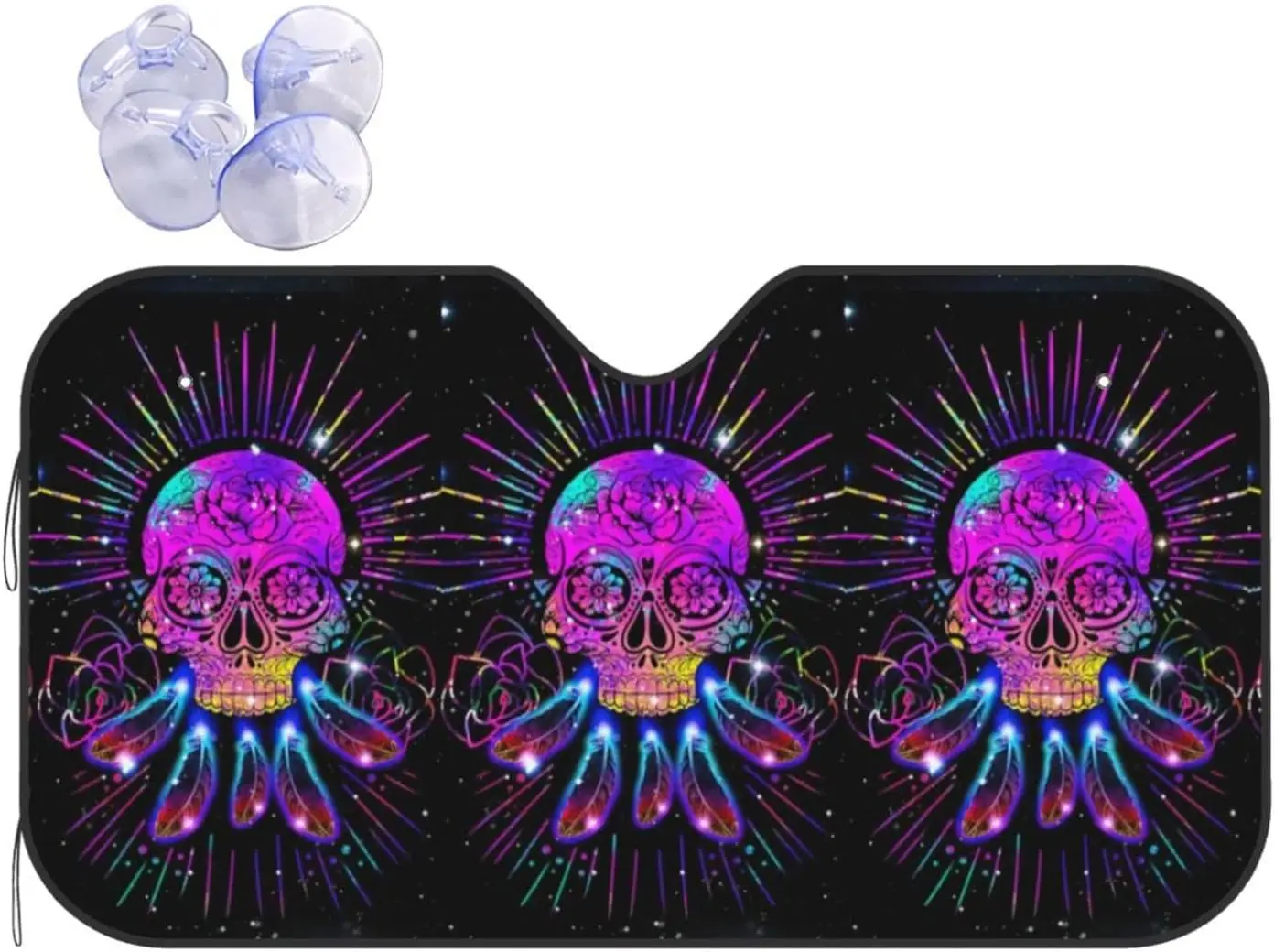 Солнцезащитный козырек Galaxy с рисунком черепа для переднего стекла автомобиля, солнцезащитный козырек для большинства седанов SUV, блокирует максимальные УФ-лучи и сохраняет ваш автомобиль прохладным
Солнцезащитный козырек Galaxy с рисунком черепа для переднего стекла автомобиля, солнцезащитный козырек для большинства седанов SUV, блокирует максимальные УФ-лучи и сохраняет ваш автомобиль прохладным