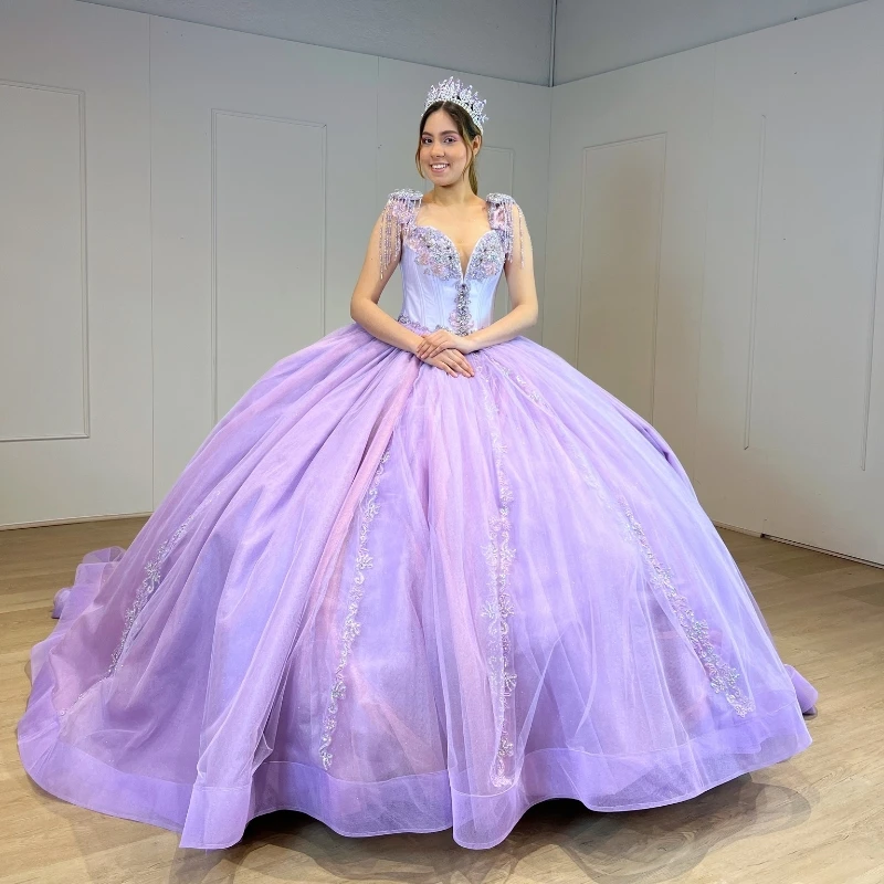 

2024 Off The Shoulder Ball Gown Quinceanera Dress Beaded Lace Appliques Birthday Party Gowns 16 Sweet Dress Vestidos De 15 Años