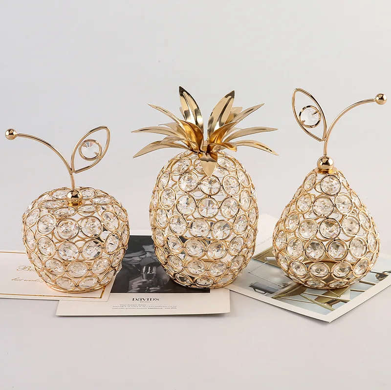 

Creative Crystal Crafts Pineapple Apple Pear Shape Bedroom Living Room Home Decoration Ornaments Present Housewarming Send Gift