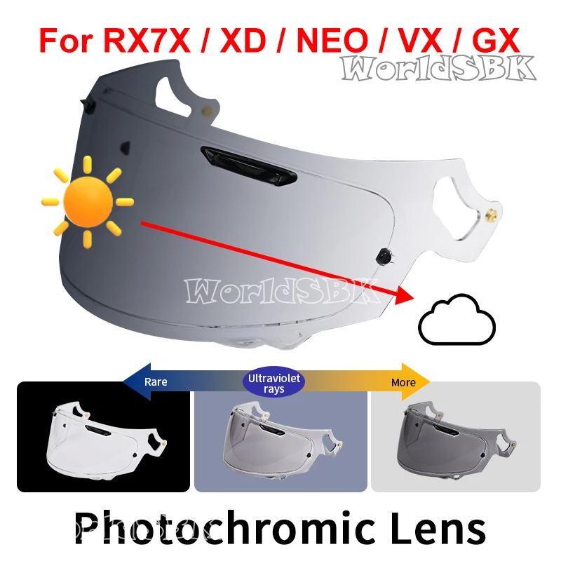 

Photochromic Visor for ARAI RX-7X RX7X CORSAIR-X RC RX-7V RX7V PAPIDE-NEO XD VAS-V ASTRO-GX QUANTUM-X SIGNET-X CHASER-X QUANTIC