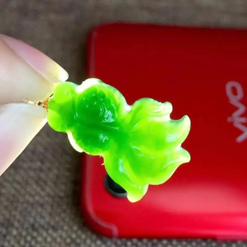 Xinjiang Hotan Jade Goldfish Pendant with Button Head, Spinach Green Fish Pendant Chain, Men's and Women's Pendant
Xinjiang Hotan Jade Goldfish Pendant with Button Head, Spinach Green Fish Pendant Chain, Men's and Women's Pendant