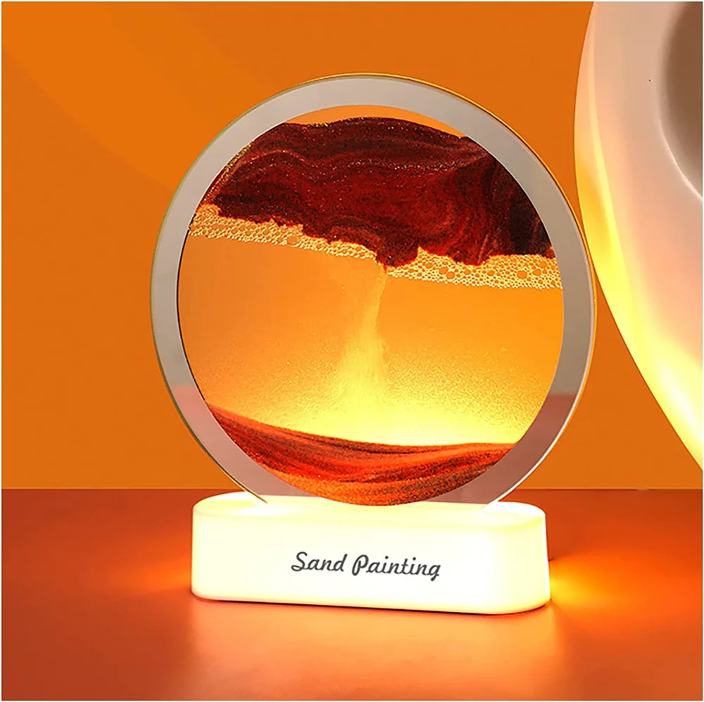 Flowing Sand Painting Table Lamp 3D Moving Dynamic Sand Art Picture Glass Sea Sandscape Bedside Quicksand Night LED Desk Light
Flowing Sand Painting Table Lamp 3D Moving Dynamic Sand Art Picture Glass Sea Sandscape Bedside Quicksand Night LED Desk Light