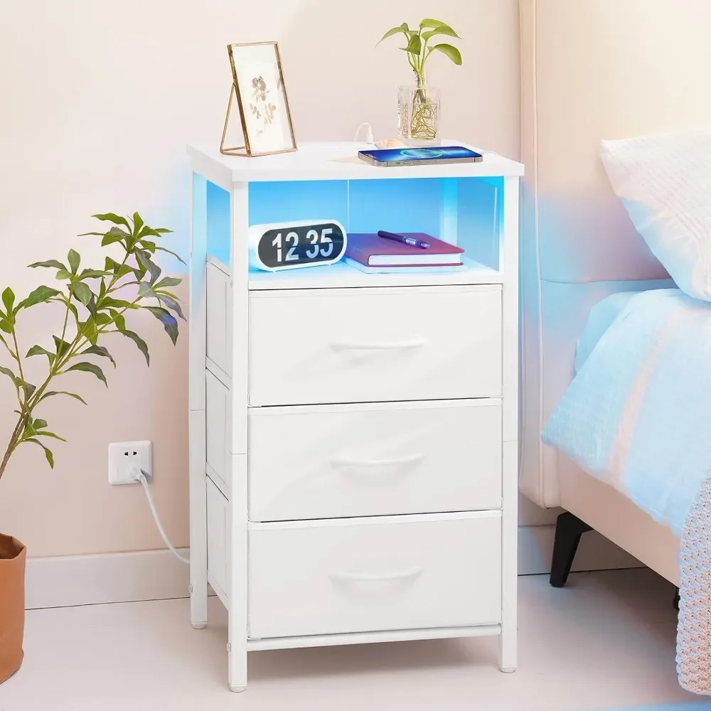 End Table With 3 Fabric Drawers and Storage Shelf 16 Colors LED Nightstand With USB Ports and Outlets Nightstands Bedside Home
End Table With 3 Fabric Drawers and Storage Shelf 16 Colors LED Nightstand With USB Ports and Outlets Nightstands Bedside Home