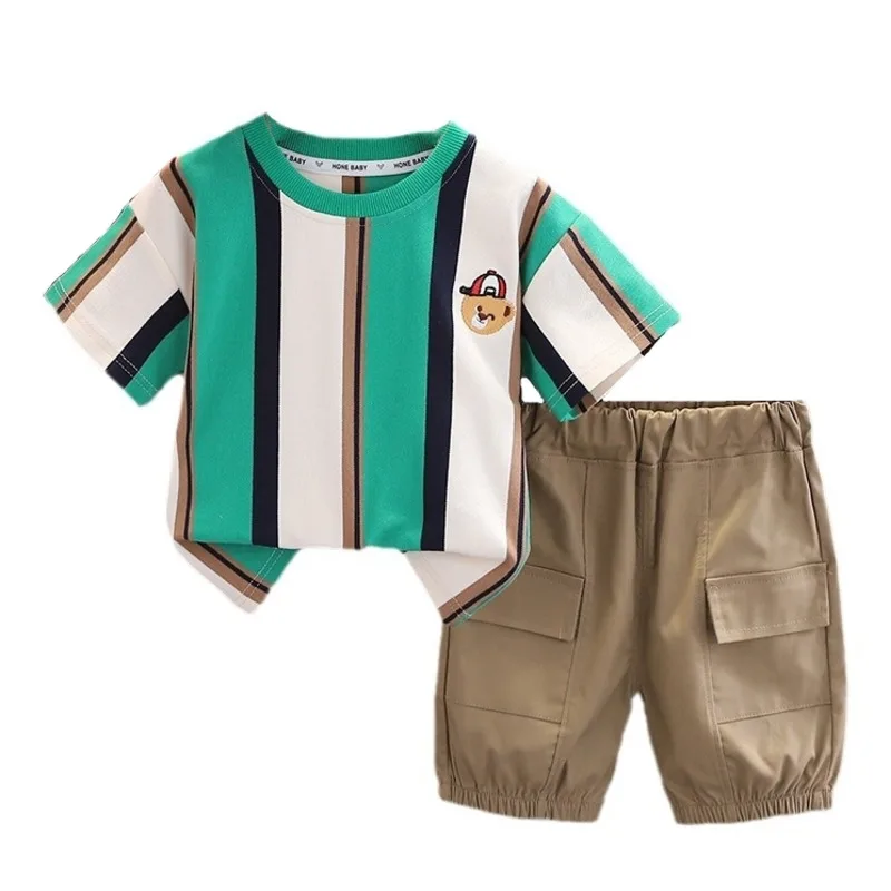 New Summer Baby Clothes Suit Children Boys Striped T-Shirt Shorts 2Pcs/Set Infant Outfits Toddler Casual Costume Kids Tracksuits
New Summer Baby Clothes Suit Children Boys Striped T-Shirt Shorts 2Pcs/Set Infant Outfits Toddler Casual Costume Kids Tracksuits