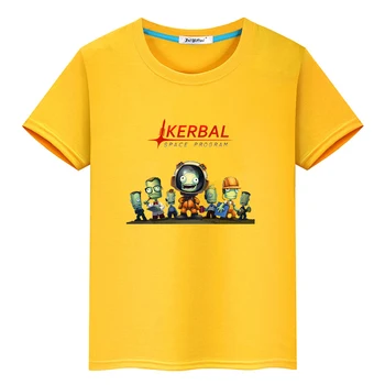 Kerball Raum programm T-Shirts 100% Baumwolle Kawaii Druck T-Shirt niedlichen Grafik Cartoon Jungen/Mädchen T-Shirt Kinder Sommer Tops