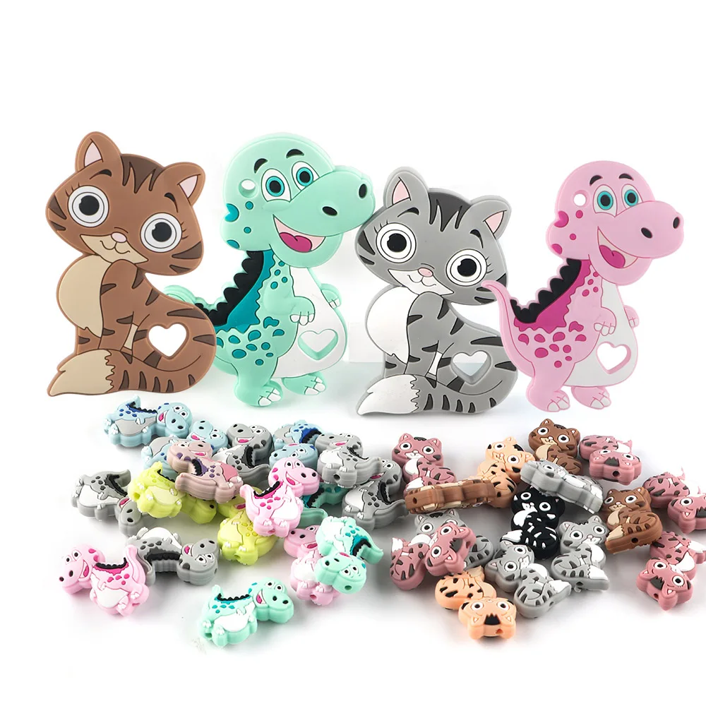 Sunrony New Cartoon Cat Dinosaur Silicone Beads Pendants Food Grade For DIY Bracelets Necklace Jewelry Accessories
Sunrony New Cartoon Cat Dinosaur Silicone Beads Pendants Food Grade For DIY Bracelets Necklace Jewelry Accessories