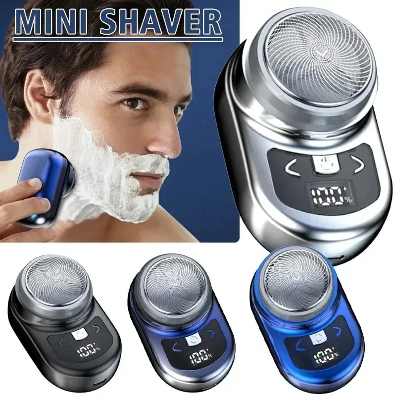

Portable Electric Shaver Pocket Electric Razor For Men Mini Beard Shaver LCD Power Display Type-C Rechargeable Travel Home Razor