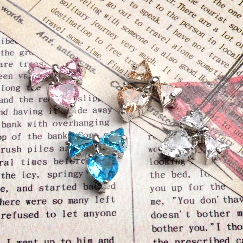 Playful Charm: Japanese Bow Tie Love Pendants Nifty Girl Marine- Blue Bowknot Dangle Heart Nail Jewelry Zircon Manicure Crystals
Playful Charm: Japanese Bow Tie Love Pendants Nifty Girl Marine- Blue Bowknot Dangle Heart Nail Jewelry Zircon Manicure Crystals