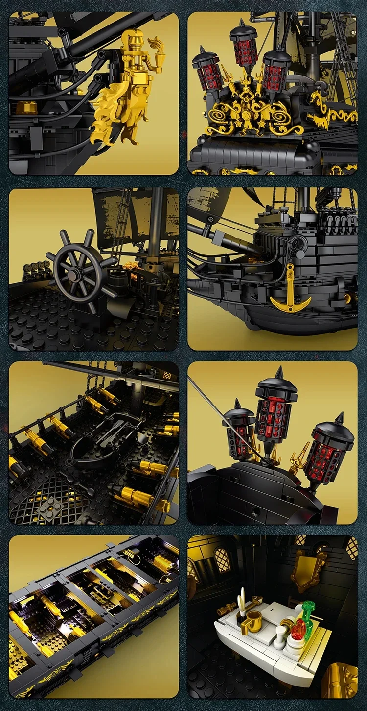 4708PCS Black Pearl Pirate Ship Model Building Blocks Movie Skeleton Adventure Boat Assembly Bricks Set Kids Toys Birthday Gifts 4708PCS Black Pearl Pirate Ship Model Building Blocks Movie Skeleton Adventure Boat Assembly Bricks Set Kids Toys Birthday Gifts