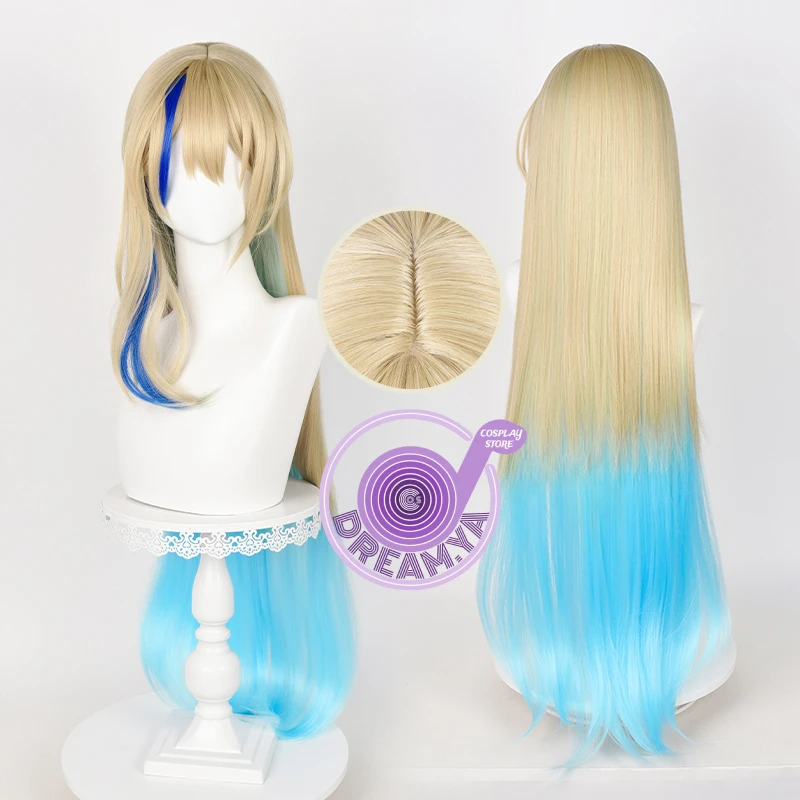 

Serval Cosplay Wig Honkai Star Rail Blonde Blue Mixed Long 92cm Heat Resistant Synthetic Hair Halloween Party Role Play Carnival