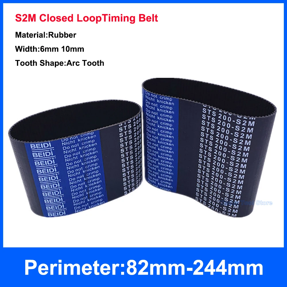 1PCS S2M Timing Belt Black Rubber Synchronous Closed Loop Transmission Belt Width 6mm 10mm Perimeter 82mm-244mm
1PCS S2M Timing Belt Black Rubber Synchronous Closed Loop Transmission Belt Width 6mm 10mm Perimeter 82mm-244mm