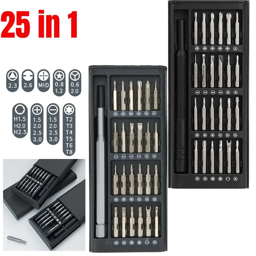 Magnetic Screwdriver Set 25 In 1 Kit Bits Precision Electronics Computer PC Phone Disassembly Multifunctional Maintenance Tool
Magnetic Screwdriver Set 25 In 1 Kit Bits Precision Electronics Computer PC Phone Disassembly Multifunctional Maintenance Tool