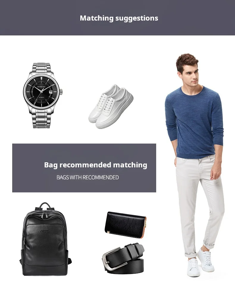 حقيبة ظهر عصرية من جلد البقر الطبيعي، حقيبة كتف مزدوجة فاخرة خفيفة الوزن، حقيبة رجالية أنيقة للأعمال حقيبة ظهر عصرية من جلد البقر الطبيعي، حقيبة كتف مزدوجة فاخرة خفيفة الوزن، حقيبة رجالية أنيقة للأعمال