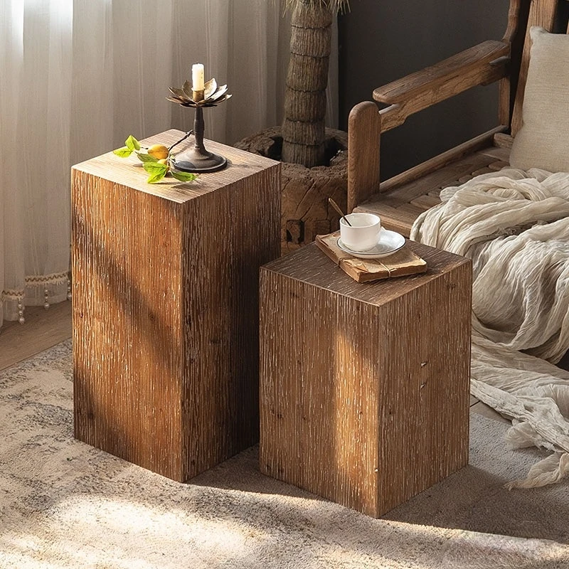 Simple Vintage Log Small Tea Table Living Room Sofa Coffee Tables Bedroom Bed Square Corner Table Home Stay Home Low Tables 
Simple Vintage Log Small Tea Table Living Room Sofa Coffee Tables Bedroom Bed Square Corner Table Home Stay Home Low Tables