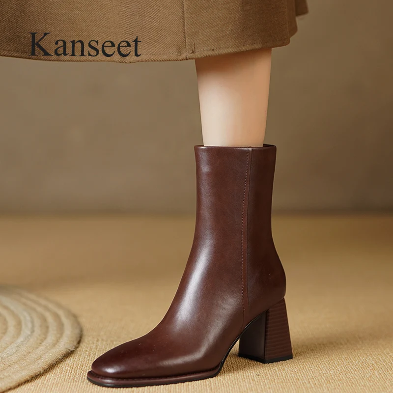 Kanseet 2022 Winter Shoes Genuine Leather Women Ankle Boots Platform Square Toe Zipper High Heel Short Boots Brown Big Sizes 42
Kanseet 2022 Winter Shoes Genuine Leather Women Ankle Boots Platform Square Toe Zipper High Heel Short Boots Brown Big Sizes 42