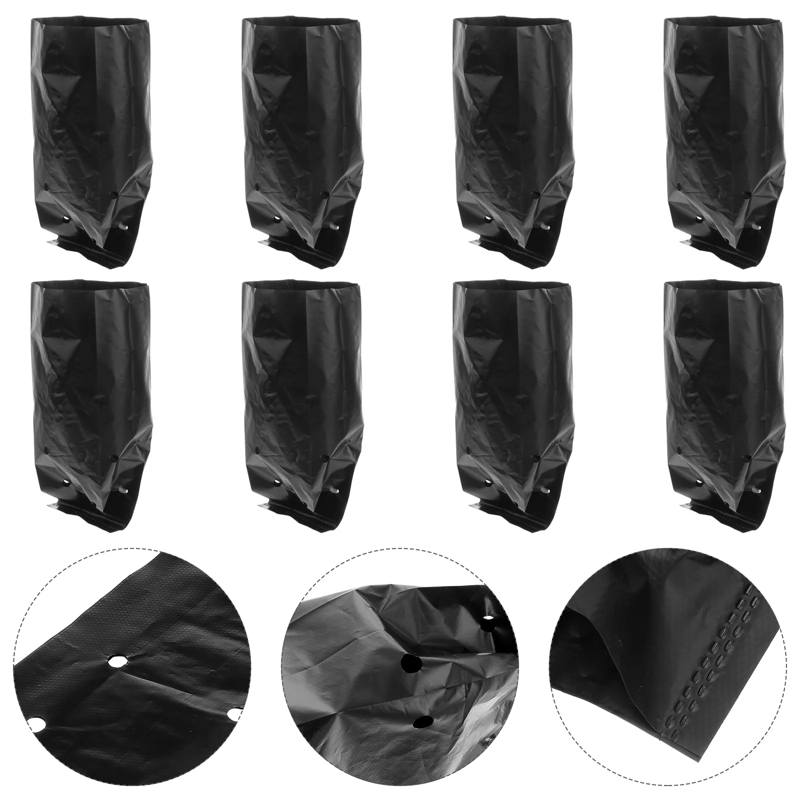 

100 Pcs Thin PE Plastic Nursery Bags Plant Grow Bags Fabric Pots with Breathable Holes for Home Farming Gardening Supplies