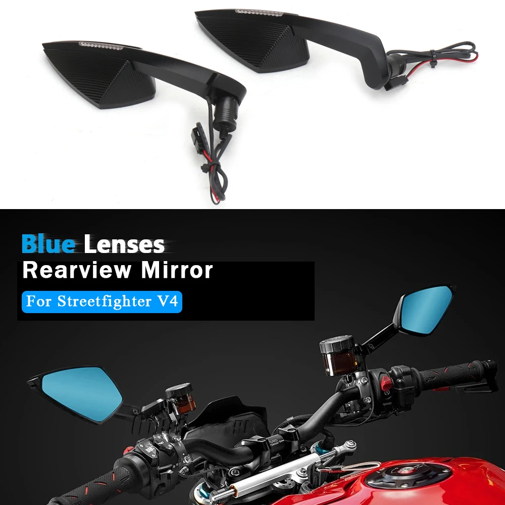 

Новые Боковые Зеркала Для Ducati Streetfighter V4 со встроенным индикатором поворота, мотоциклетное зеркало заднего вида, уличный истребитель V4