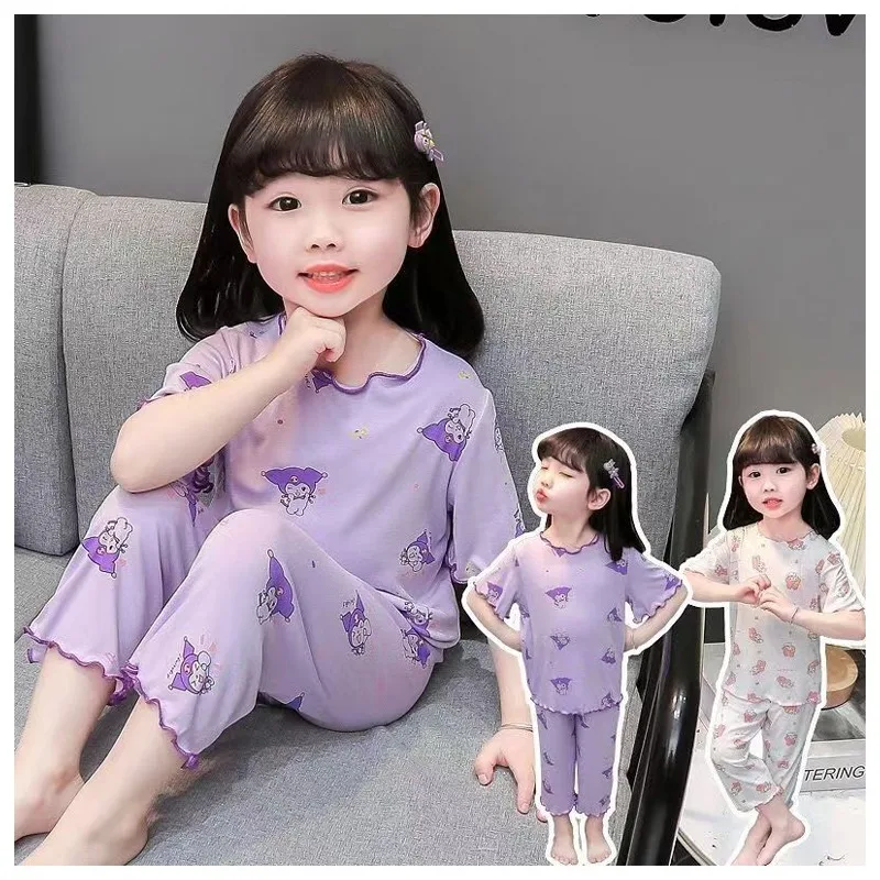 Мультяшный Sanrioed My Melody Kuromi Детская летняя тонкая Пижама комплект Kawaii удобная мягкая Домашняя одежда детская одежда подарок
Мультяшный Sanrioed My Melody Kuromi Детская летняя тонкая Пижама комплект Kawaii удобная мягкая Домашняя одежда детская одежда подарок