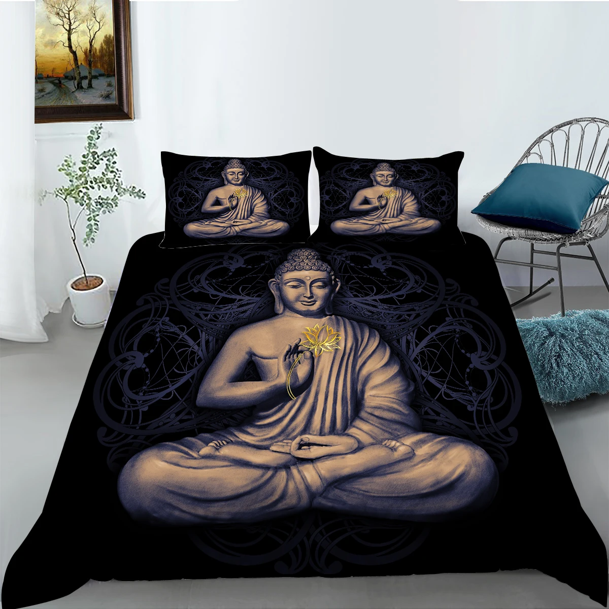 Wholesale European Pattern Hot Sale Soft Bedding Set 3d Digital The Buddha Printing 2/3pcs Duvet Cover Set ES/DE/EU/AU/US Size
Wholesale European Pattern Hot Sale Soft Bedding Set 3d Digital The Buddha Printing 2/3pcs Duvet Cover Set ES/DE/EU/AU/US Size