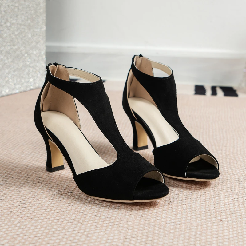 

Сандалии женские на высоком каблуке, Босоножки с открытым носком, молния сзади, туфли с боковым вырезом, тонкая обувь в римском стиле, лето