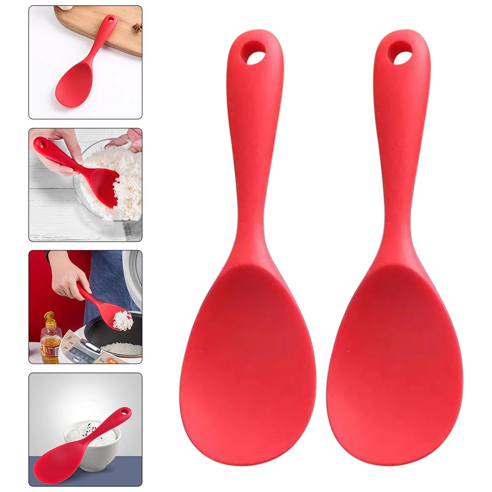 2Pcs Convenient Rice Spoons Silicone Rice Paddles Household Rice Spatulas Kitchen Accessory
2Pcs Convenient Rice Spoons Silicone Rice Paddles Household Rice Spatulas Kitchen Accessory