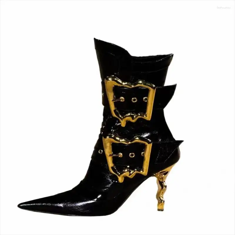 Ladies Shoes On Offer Dupe Luxury Pointed Toe Large Buckle Boots Strange Heels Zip Big Size Pointed Toe Ankle Women's Boots
Ladies Shoes On Offer Dupe Luxury Pointed Toe Large Buckle Boots Strange Heels Zip Big Size Pointed Toe Ankle Women's Boots