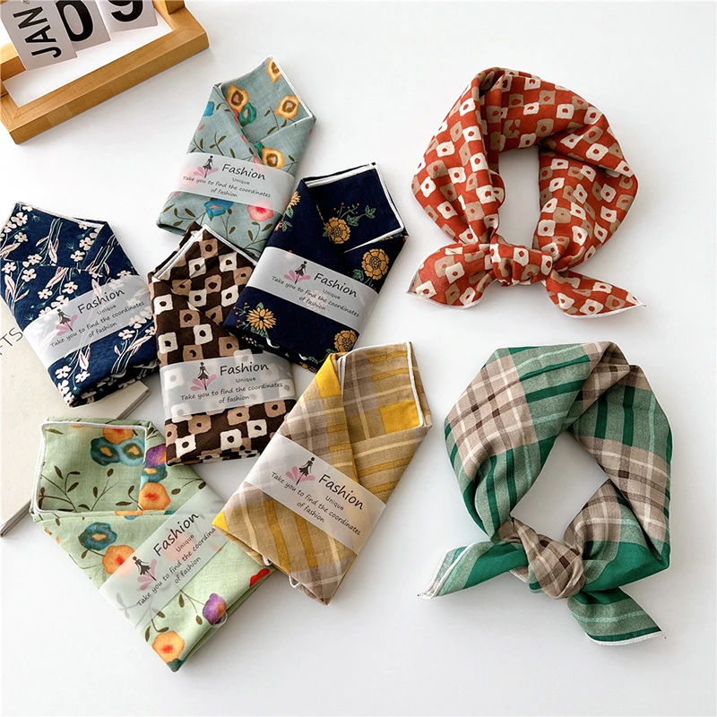 55cm Print Cotton Linen Square Scarf Women Spring Summer Fashion Bandanas Bag Hat Head Hair Shawl Wraps Accessories
55cm Print Cotton Linen Square Scarf Women Spring Summer Fashion Bandanas Bag Hat Head Hair Shawl Wraps Accessories