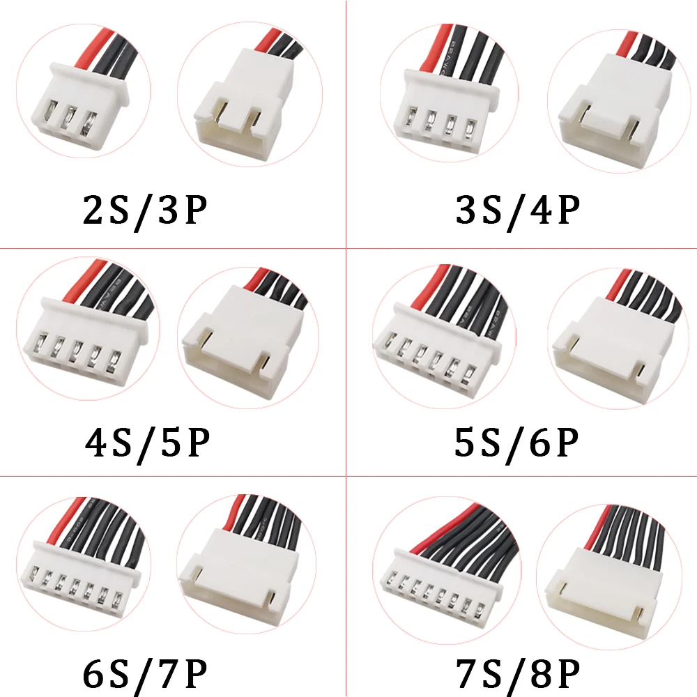 

5Pcs JST XH2.54 Female Socket Lipo Battery Balance Extension Cable 1/2/3/4/5/6/7S XH 2.54mm Charging Plug Wire Cable Connector