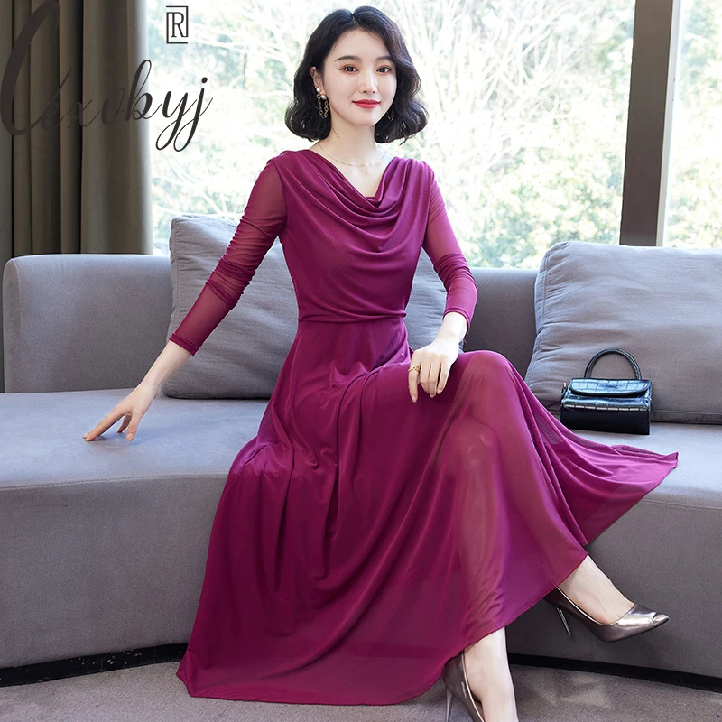 Spring Summer Plus Size Dress Women Solid Colors Mesh Long Sleeve A-Line Dress Slim Waist Korean Vestidos Lady Sexy Midi Dress
Spring Summer Plus Size Dress Women Solid Colors Mesh Long Sleeve A-Line Dress Slim Waist Korean Vestidos Lady Sexy Midi Dress